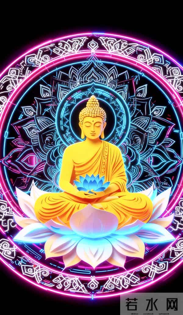 高清封神！纸刻佛陀+曼陀罗莲座，禅意壁纸天花板