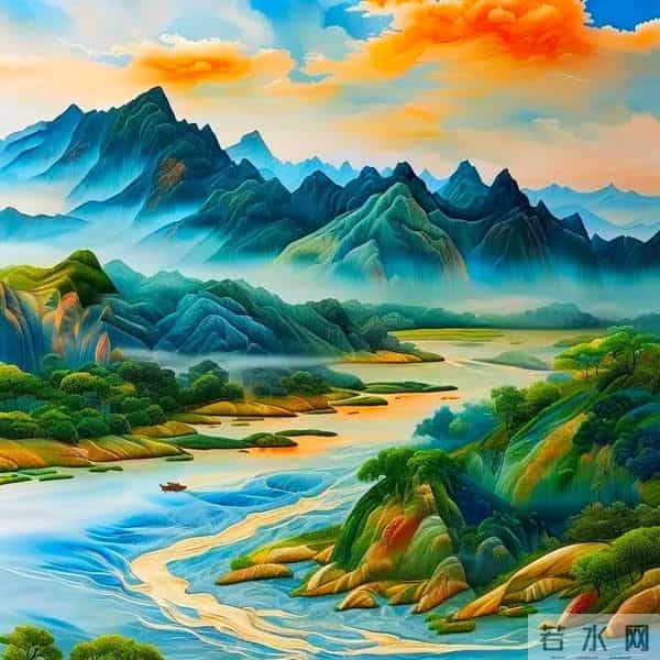 山水风景微信头像｜东方艺术，千里江山只此青绿！