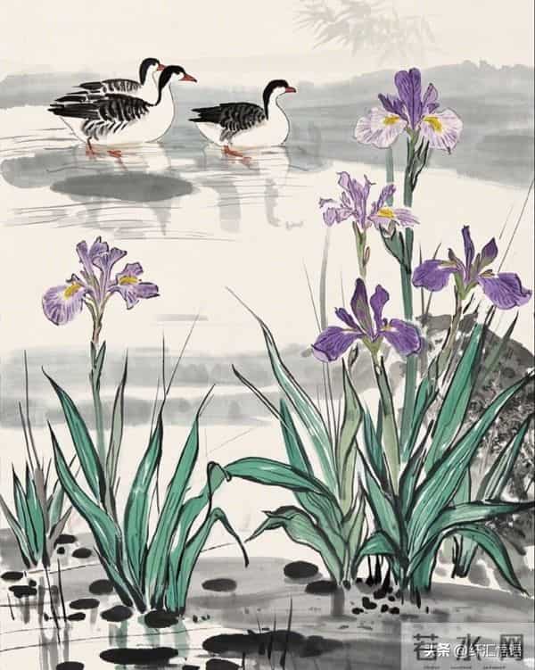 水边鹅戏影，花间鸟语香