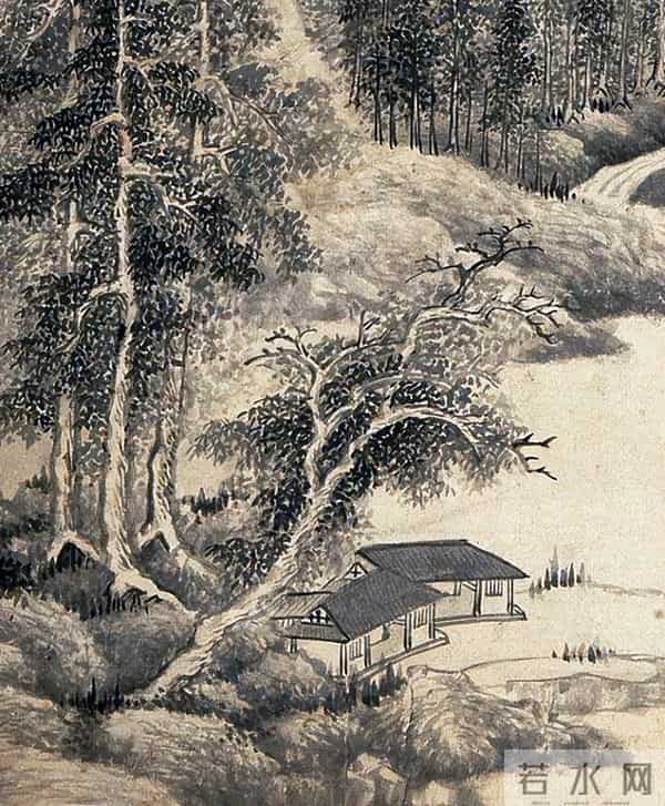 喜欢他的画风，就临仿一幅他的山水画