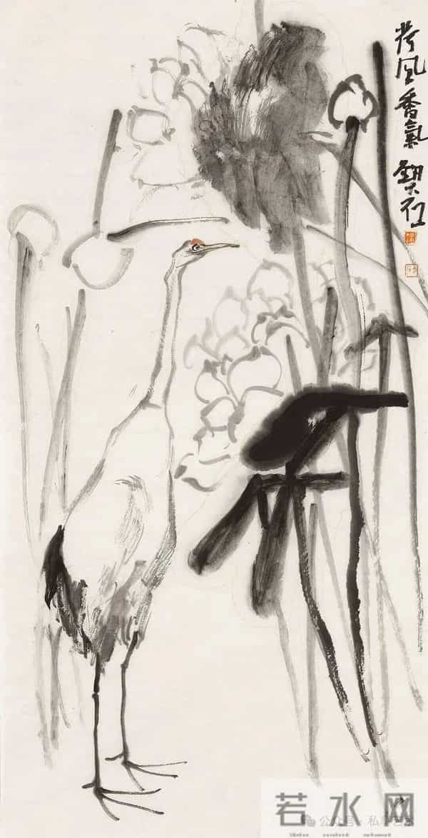 品鉴丨刘大石·常与鹤为群