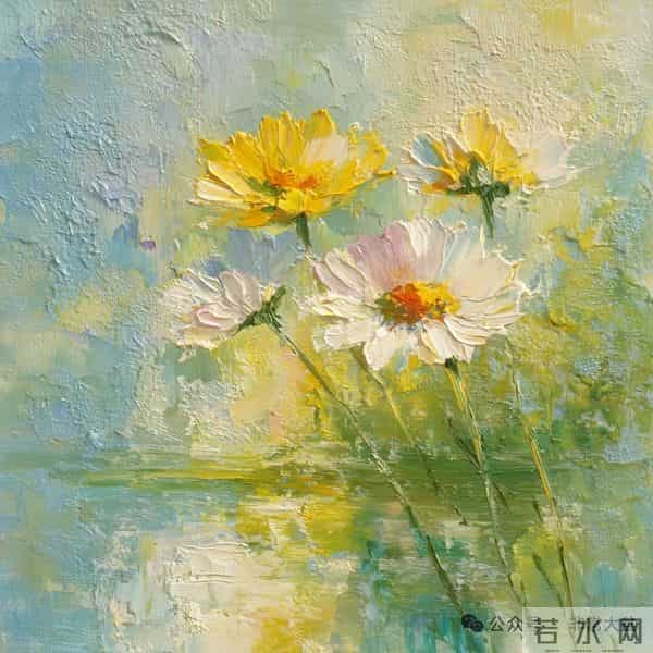 印象派油画《时光在叶脉间停驻》