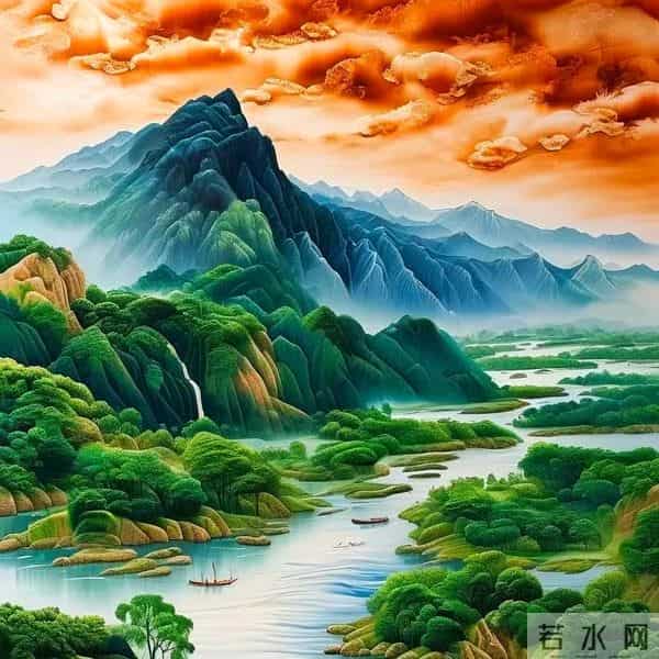 山水风景微信头像｜东方艺术，千里江山只此青绿！