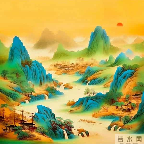 山水风景微信头像｜东方艺术，千里江山只此青绿！