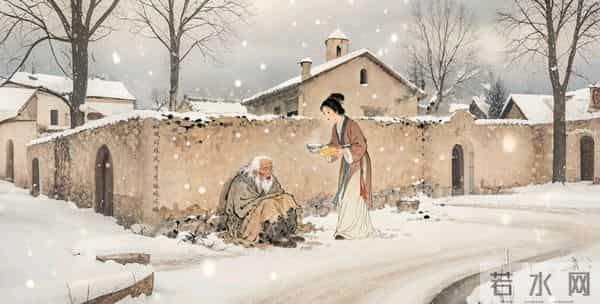 民间故事：寡妇给乞丐饭，乞丐临终赠破碗，碗中映出亡夫身影