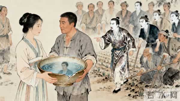 民间故事：寡妇给乞丐饭，乞丐临终赠破碗，碗中映出亡夫身影