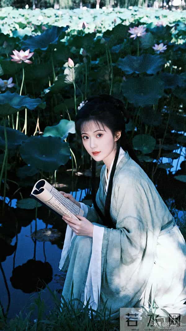 谁懂啊！这池荷风里的姑娘，就是从《红楼梦》走出来的潇湘妃