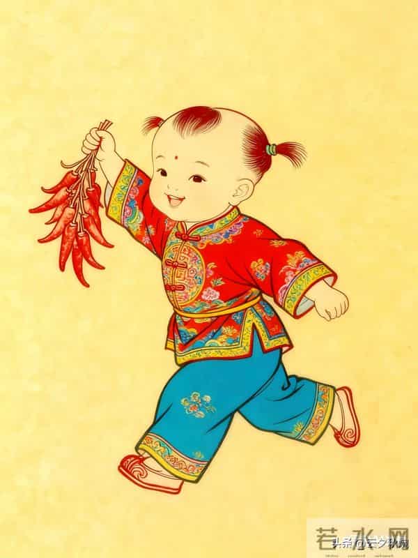 这组工笔画里的“辣椒娃娃”，把中国年的红火劲儿画活了！