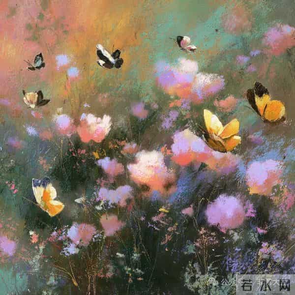 印象派油画《时光在叶脉间停驻》