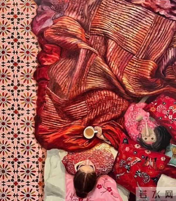 俯视下掩盖的情绪，色彩布局拉开的空间距离感，好独特的视角！