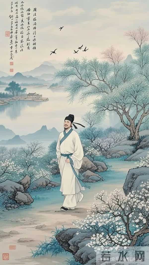 传统山水画《泗水寻芳图》