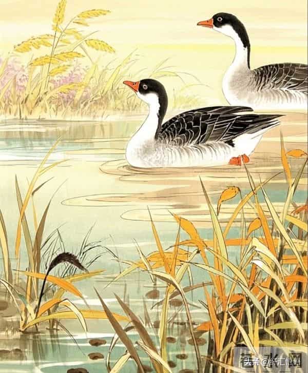 水边鹅戏影，花间鸟语香