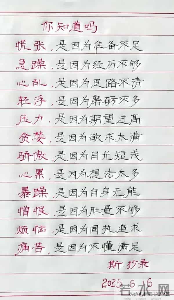 硬笔隶书，很少见，很耐看