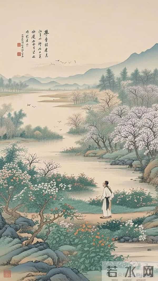 传统山水画《泗水寻芳图》