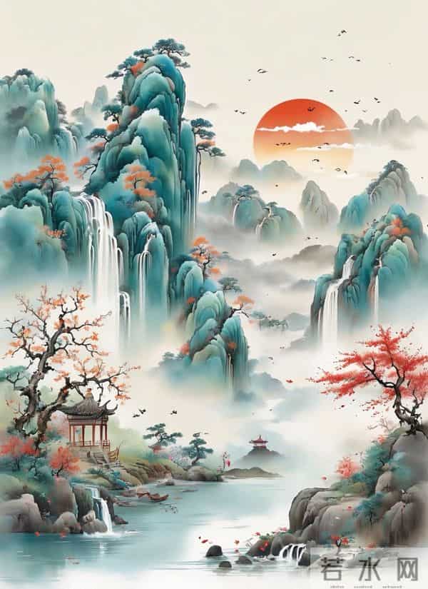 这水墨里的秋山，是刻在骨子里的诗意！