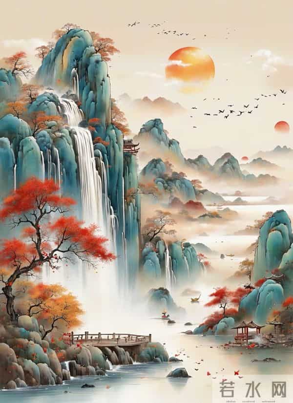 这水墨里的秋山，是刻在骨子里的诗意！