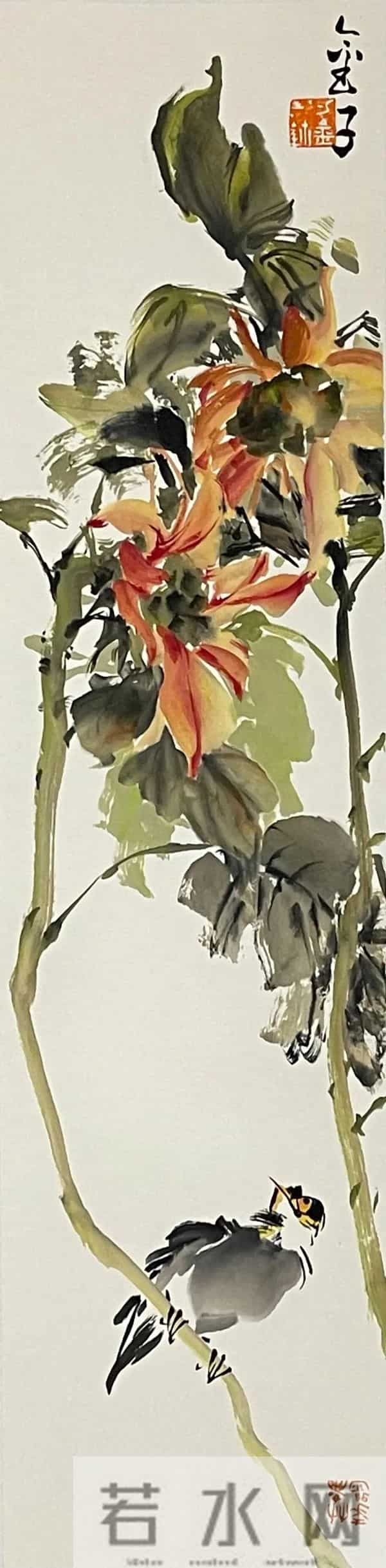 细腻与豪放：画家刁金的大写意花鸟世界