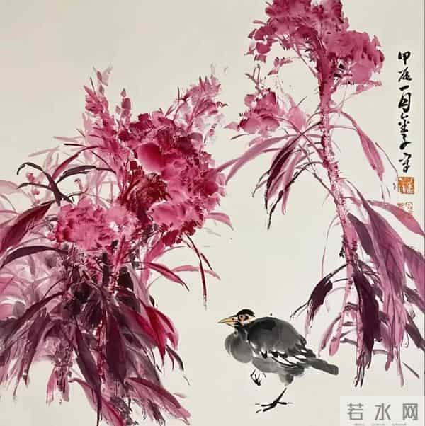 细腻与豪放：画家刁金的大写意花鸟世界