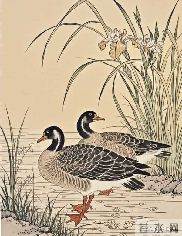 水边鹅戏影，花间鸟语香