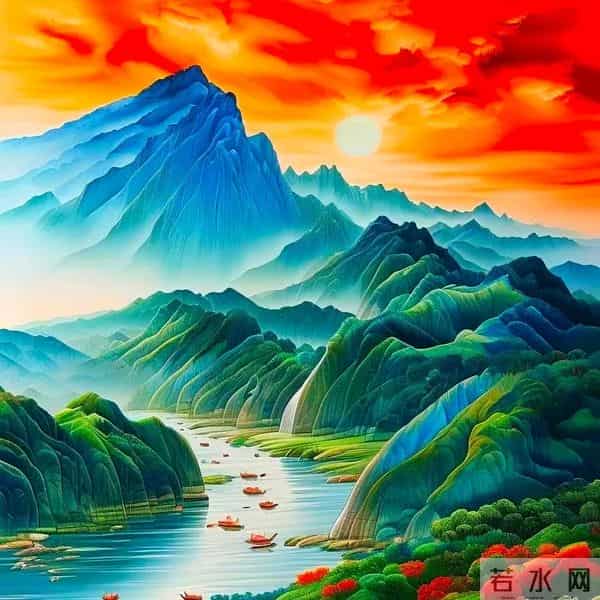 山水风景微信头像｜东方艺术，千里江山只此青绿！