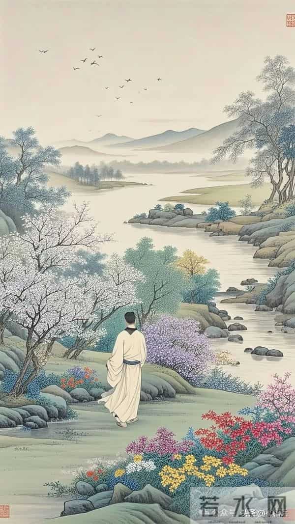 传统山水画《泗水寻芳图》