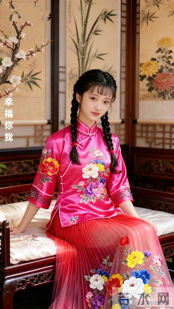 《闺中粉衣佳人》