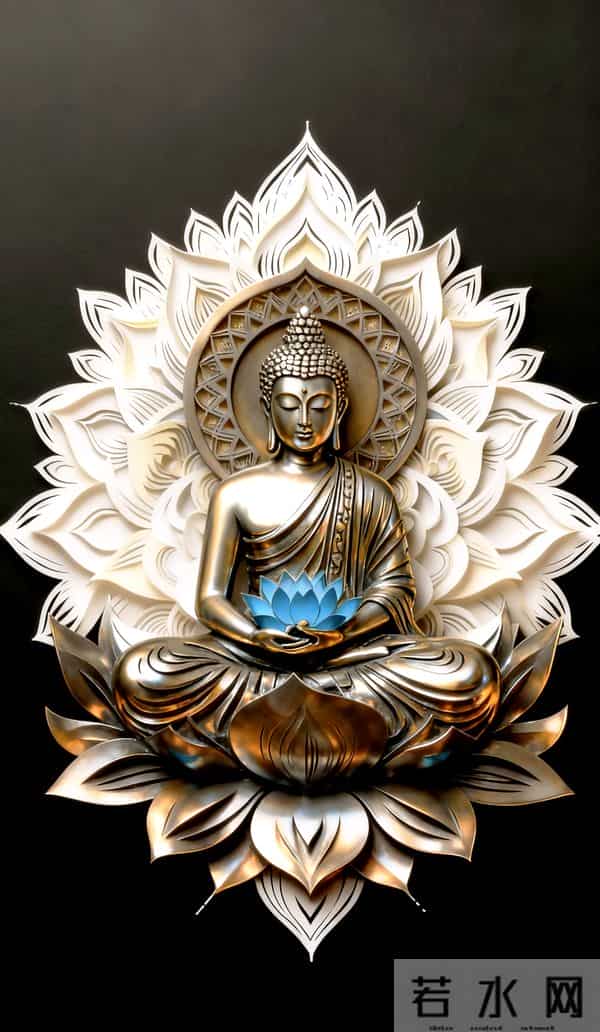 高清封神！纸刻佛陀+曼陀罗莲座，禅意壁纸天花板