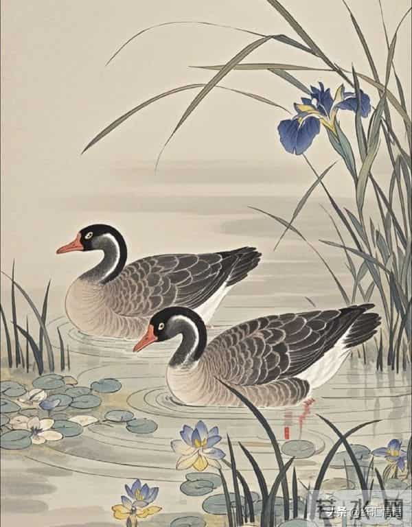 水边鹅戏影，花间鸟语香