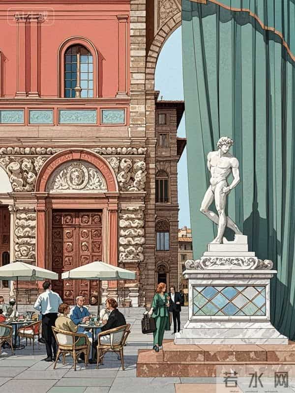 跟着插画去旅行—佛罗伦萨庭院的闲情逸致