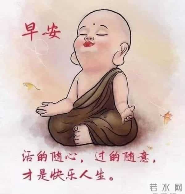 憨态小和尚的早安禅境