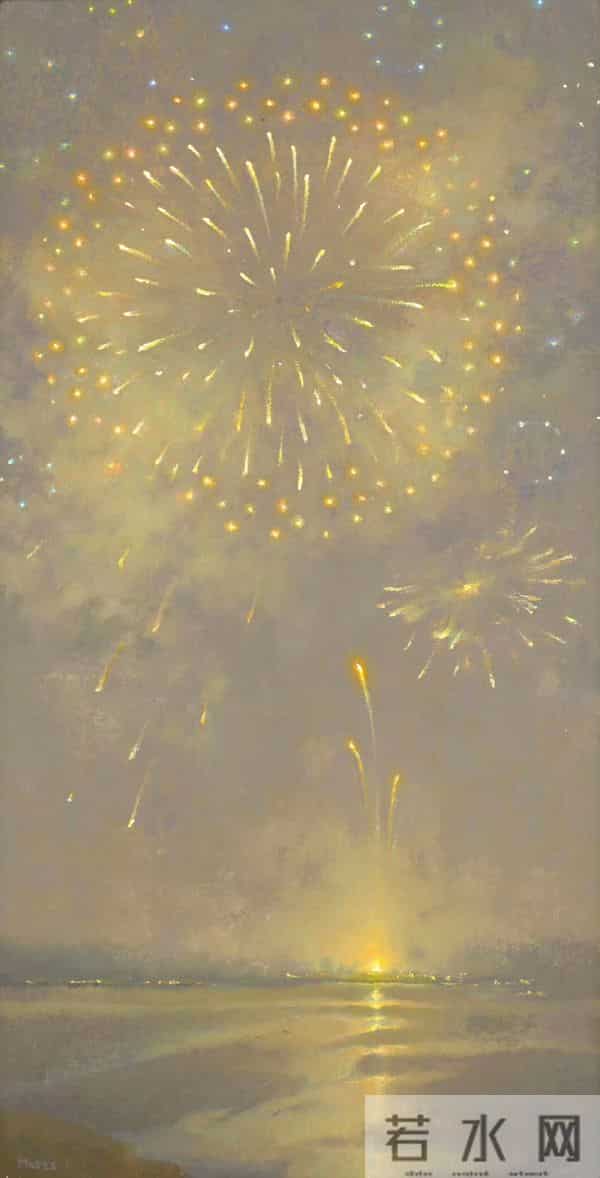 美丽绚烂的烟火也可以被画笔留住！美国画家Jennifer Moses作品赏