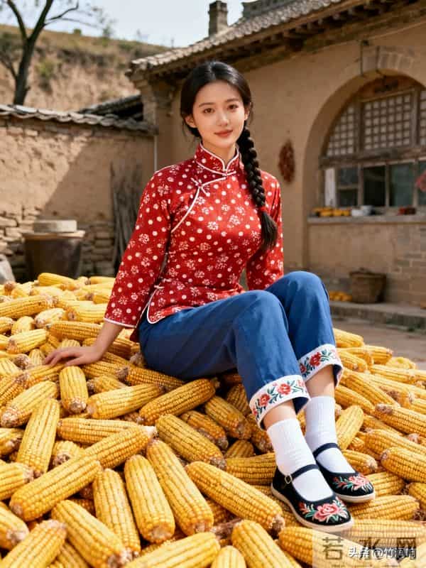 红衫双辫坐满院金玉米：旧时光的秋收，暖过多少童年？