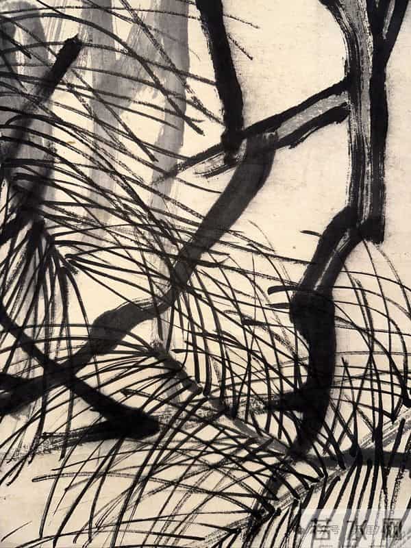 齐白石水墨 松鹰图