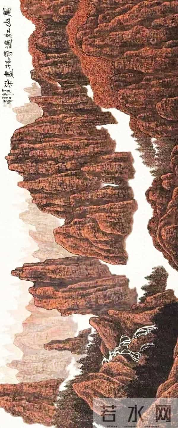 漆伯麟国画《万山红遍 层林尽染》欣赏