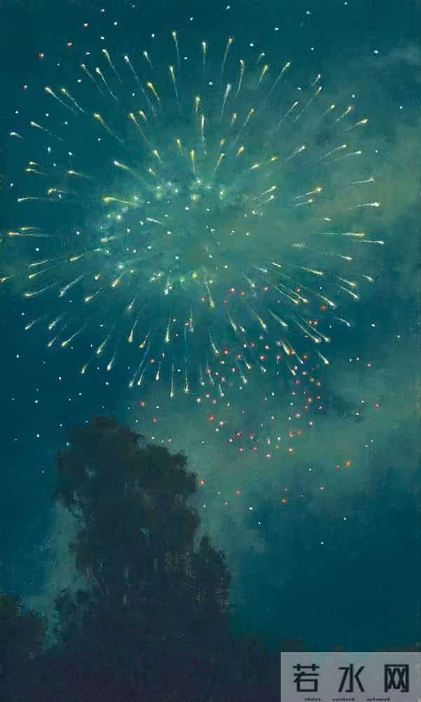 美丽绚烂的烟火也可以被画笔留住！美国画家Jennifer Moses作品赏