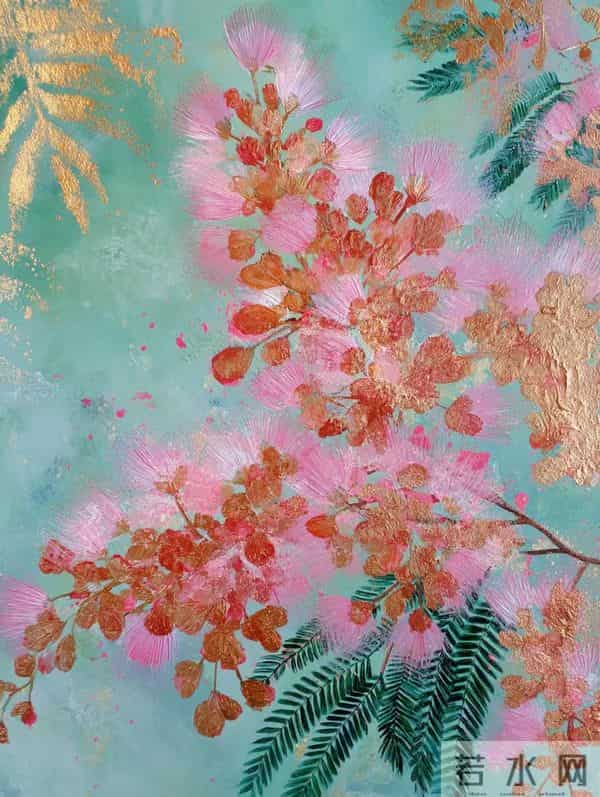 染得朝霞一缕丹,高标谁共仰头看 花当六月盈盈拂,叶合三更密密攒