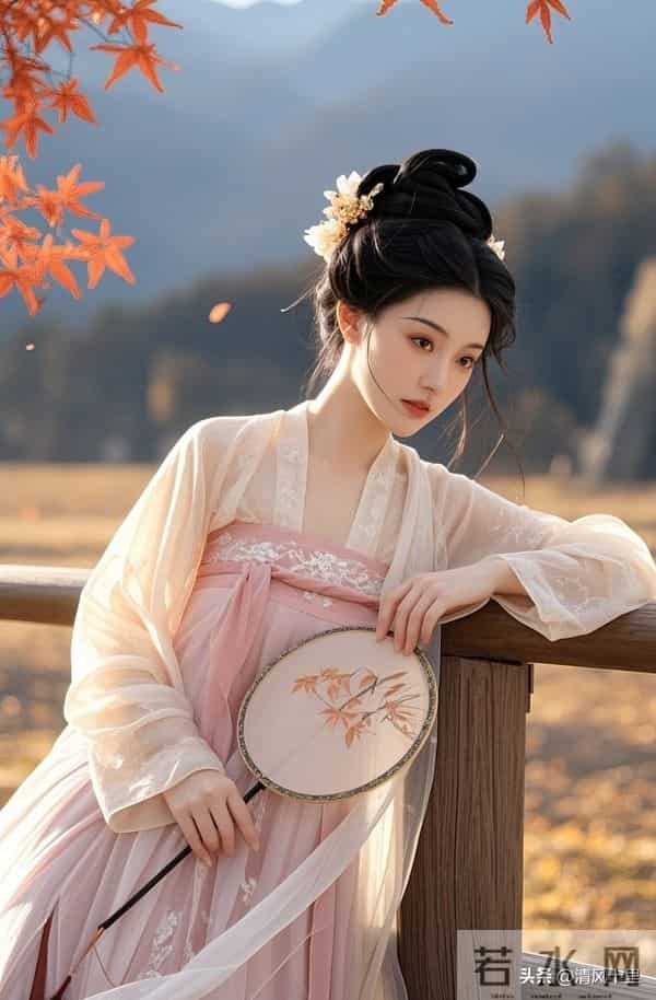 清风续句诗-枫色燃云幔卷纱，半黄暖影上檐牙。风梭慢理秋光细