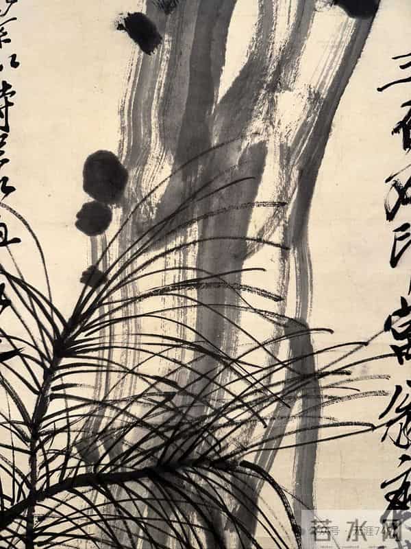 齐白石水墨 松鹰图