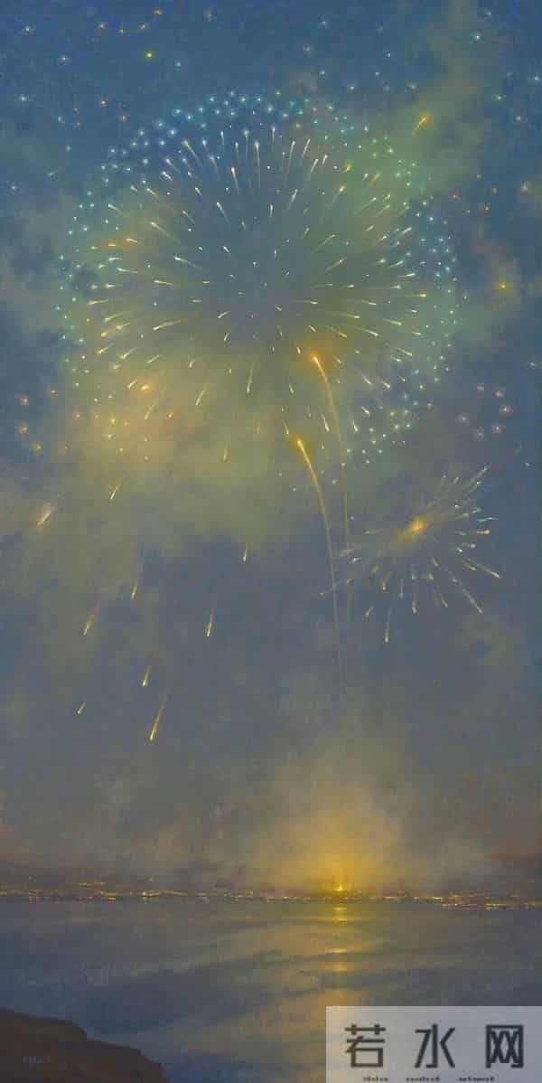 美丽绚烂的烟火也可以被画笔留住！美国画家Jennifer Moses作品赏