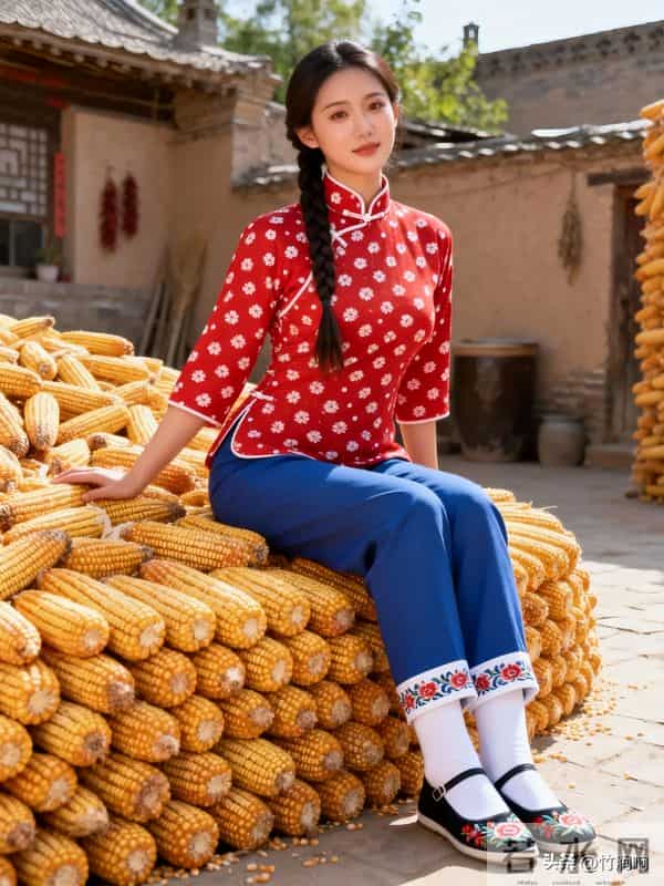 红衫双辫坐满院金玉米：旧时光的秋收，暖过多少童年？
