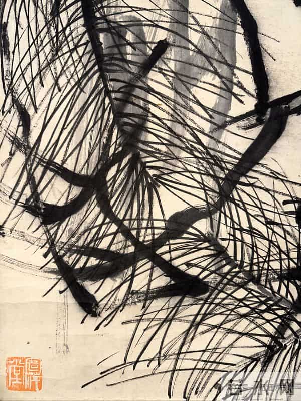 齐白石水墨 松鹰图