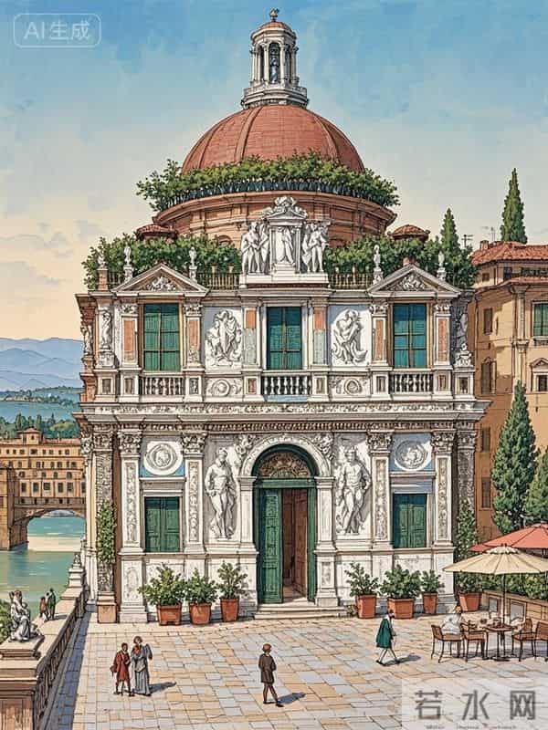 跟着插画去旅行—佛罗伦萨庭院的闲情逸致