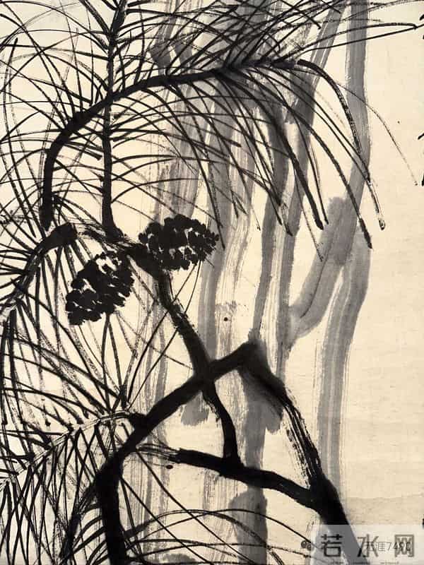 齐白石水墨 松鹰图