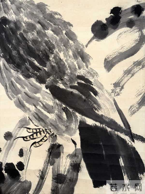 齐白石水墨 松鹰图
