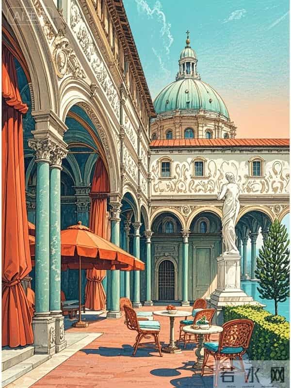 跟着插画去旅行—佛罗伦萨庭院的闲情逸致