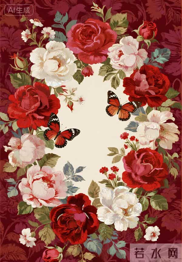 美丽优雅的复古花卉