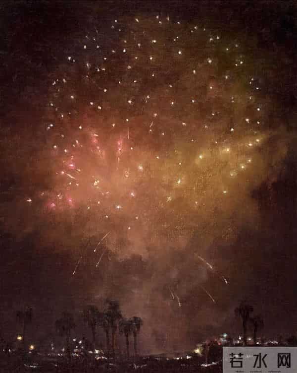美丽绚烂的烟火也可以被画笔留住！美国画家Jennifer Moses作品赏