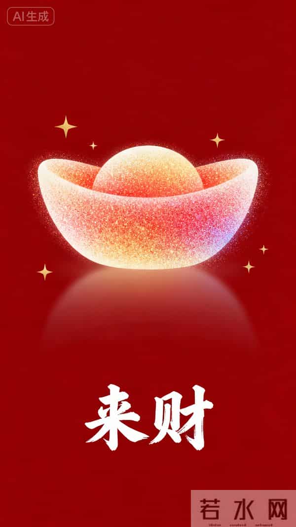 高清手机壁纸｜瑞气盈庭宇，祥云绕栋梁（发财元宝）