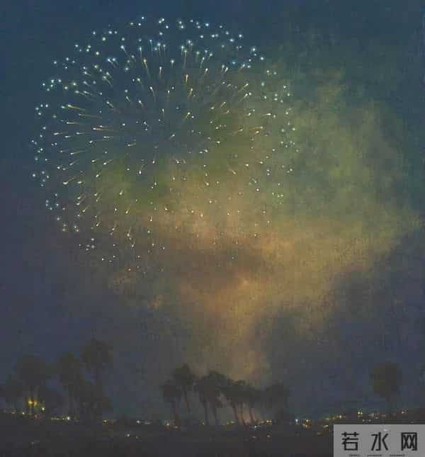 美丽绚烂的烟火也可以被画笔留住！美国画家Jennifer Moses作品赏