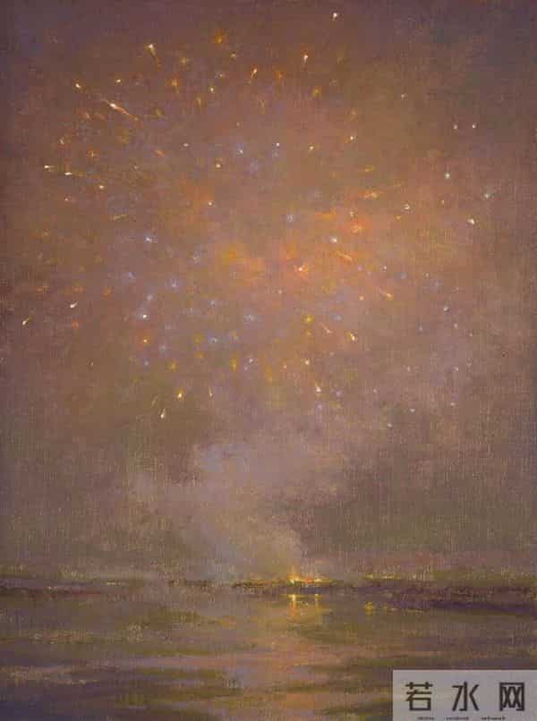 美丽绚烂的烟火也可以被画笔留住！美国画家Jennifer Moses作品赏
